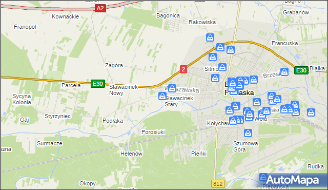 mapa Sławacinek Stary, Sławacinek Stary na mapie Targeo