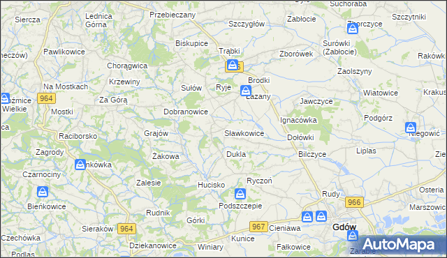 mapa Sławkowice, Sławkowice na mapie Targeo