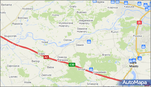 mapa Sławsk, Sławsk na mapie Targeo