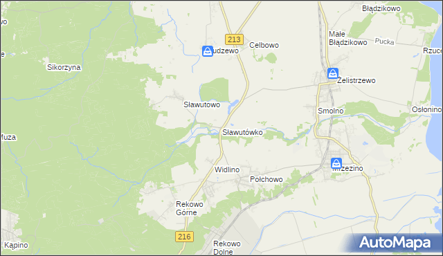 mapa Sławutówko, Sławutówko na mapie Targeo