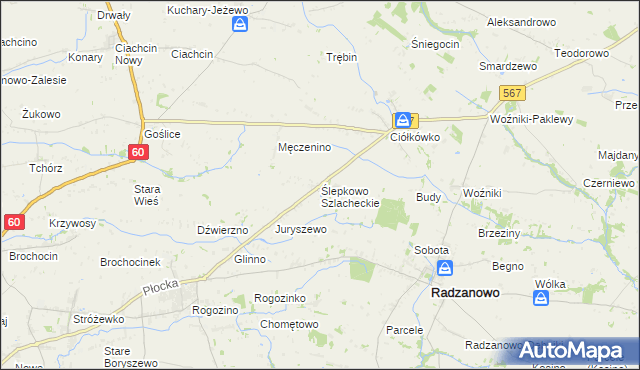 mapa Ślepkowo Szlacheckie, Ślepkowo Szlacheckie na mapie Targeo