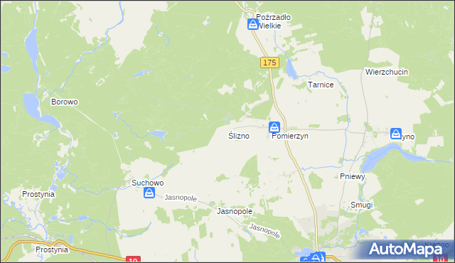 mapa Ślizno, Ślizno na mapie Targeo