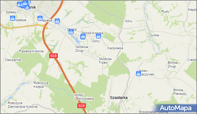 mapa Słodków Trzeci, Słodków Trzeci na mapie Targeo