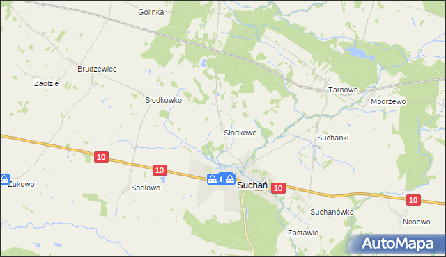 mapa Słodkowo, Słodkowo na mapie Targeo