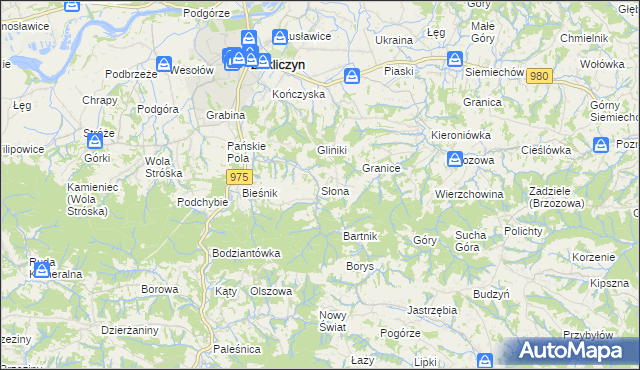 mapa Słona, Słona na mapie Targeo