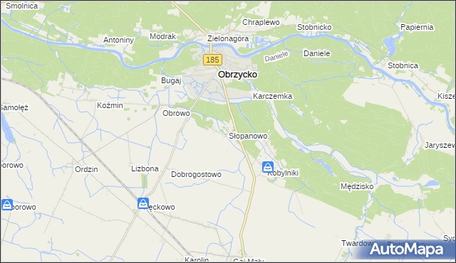 mapa Słopanowo, Słopanowo na mapie Targeo