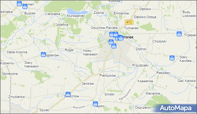 mapa Słowiki gmina Koźminek, Słowiki gmina Koźminek na mapie Targeo