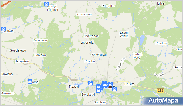 mapa Słowikowo gmina Resko, Słowikowo gmina Resko na mapie Targeo