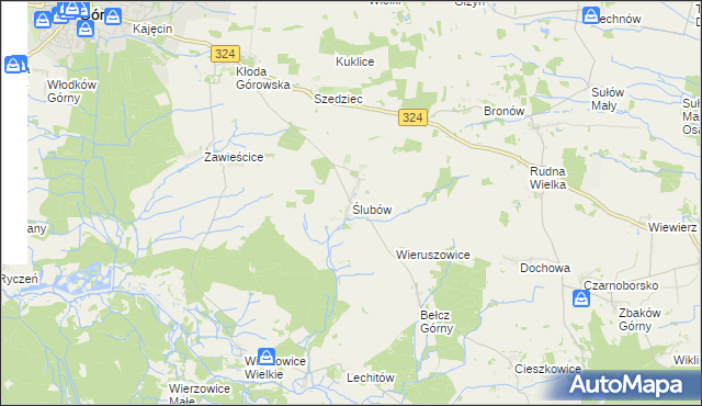 mapa Ślubów gmina Góra, Ślubów gmina Góra na mapie Targeo