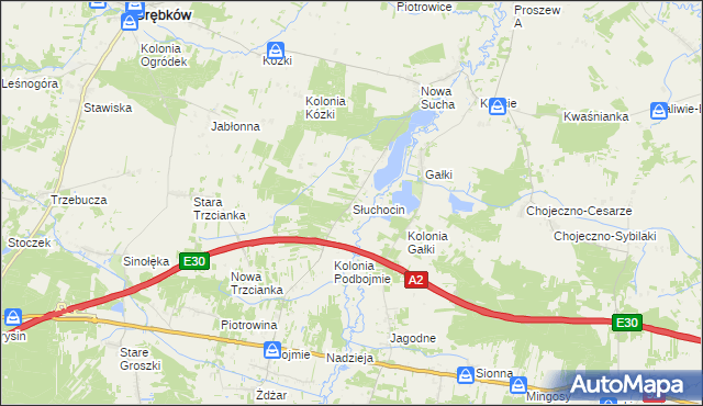 mapa Słuchocin, Słuchocin na mapie Targeo