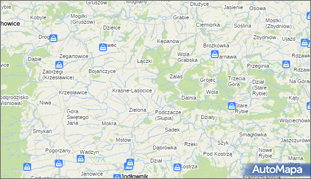 mapa Słupia gmina Jodłownik, Słupia gmina Jodłownik na mapie Targeo