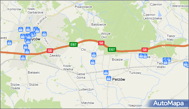 mapa Słupia pod Bralinem, Słupia pod Bralinem na mapie Targeo