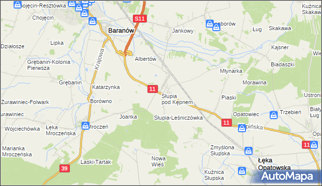 mapa Słupia pod Kępnem, Słupia pod Kępnem na mapie Targeo