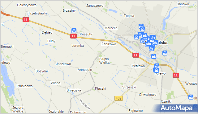 mapa Słupia Wielka, Słupia Wielka na mapie Targeo