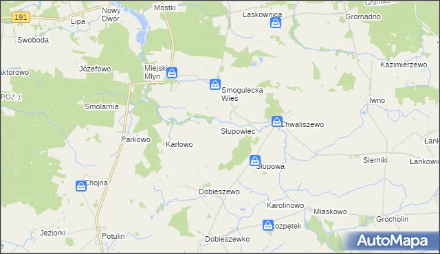 mapa Słupowiec, Słupowiec na mapie Targeo