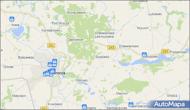 mapa Słupówko, Słupówko na mapie Targeo