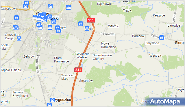 mapa Smardowskie Olendry, Smardowskie Olendry na mapie Targeo