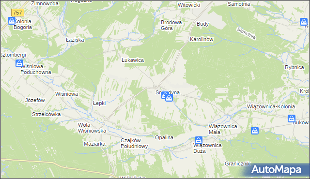 mapa Smerdyna, Smerdyna na mapie Targeo