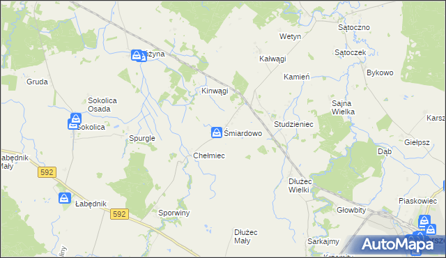 mapa Śmiardowo gmina Sępopol, Śmiardowo gmina Sępopol na mapie Targeo