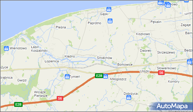 mapa Śmiechów, Śmiechów na mapie Targeo