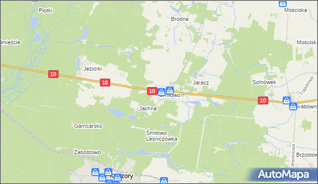 mapa Śmiłowo gmina Kaczory, Śmiłowo gmina Kaczory na mapie Targeo