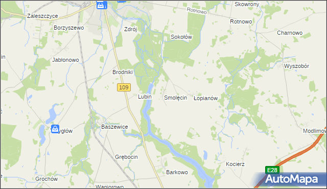 mapa Smolęcin gmina Gryfice, Smolęcin gmina Gryfice na mapie Targeo