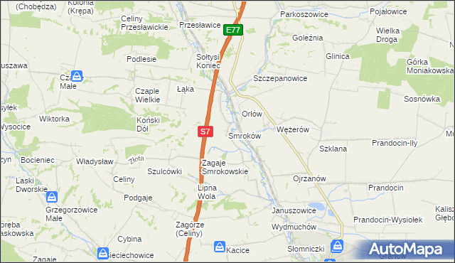 mapa Smroków, Smroków na mapie Targeo