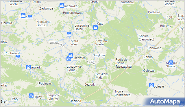 mapa Smyków gmina Radgoszcz, Smyków gmina Radgoszcz na mapie Targeo