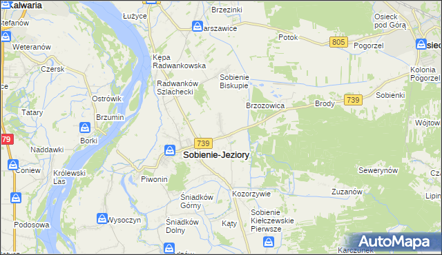 mapa Sobienie Szlacheckie, Sobienie Szlacheckie na mapie Targeo