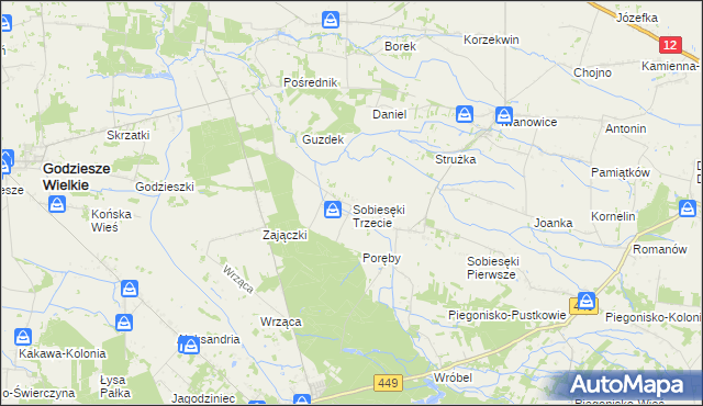 mapa Sobiesęki Trzecie, Sobiesęki Trzecie na mapie Targeo