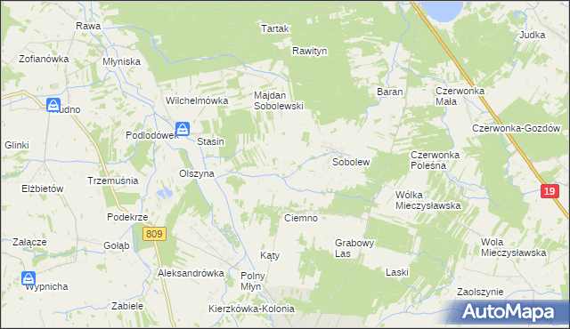 mapa Sobolew-Kolonia, Sobolew-Kolonia na mapie Targeo