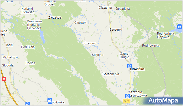 mapa Sokolne, Sokolne na mapie Targeo