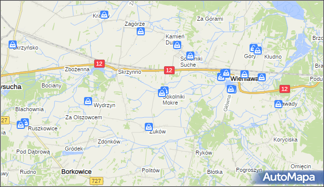 mapa Sokolniki Mokre, Sokolniki Mokre na mapie Targeo