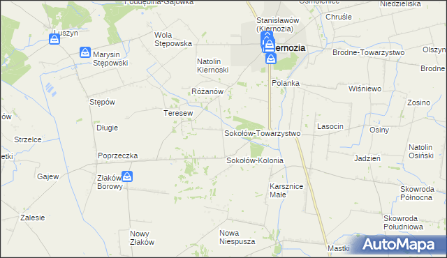 mapa Sokołów-Towarzystwo, Sokołów-Towarzystwo na mapie Targeo