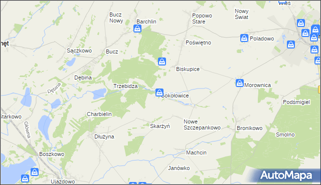 mapa Sokołowice gmina Przemęt, Sokołowice gmina Przemęt na mapie Targeo