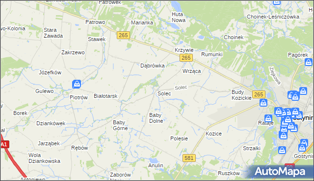 mapa Solec gmina Gostynin, Solec gmina Gostynin na mapie Targeo