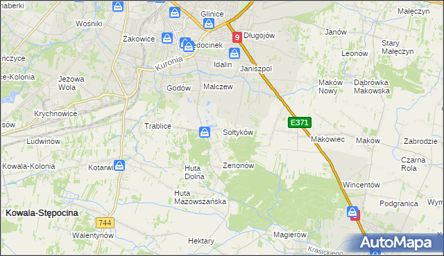 mapa Sołtyków gmina Skaryszew, Sołtyków gmina Skaryszew na mapie Targeo