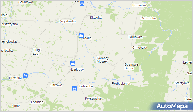 mapa Soroczy Mostek, Soroczy Mostek na mapie Targeo