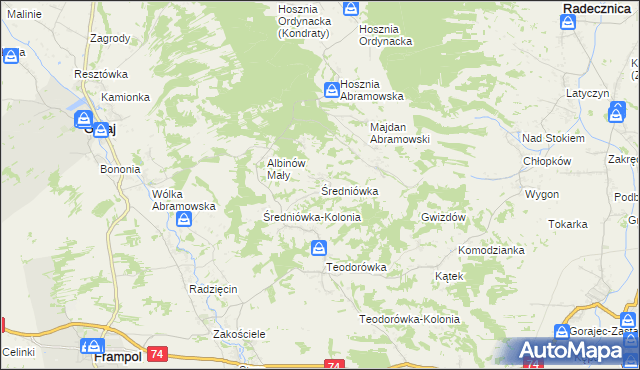 mapa Średniówka, Średniówka na mapie Targeo