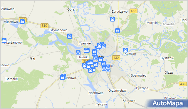 mapa Śrem, Śrem na mapie Targeo