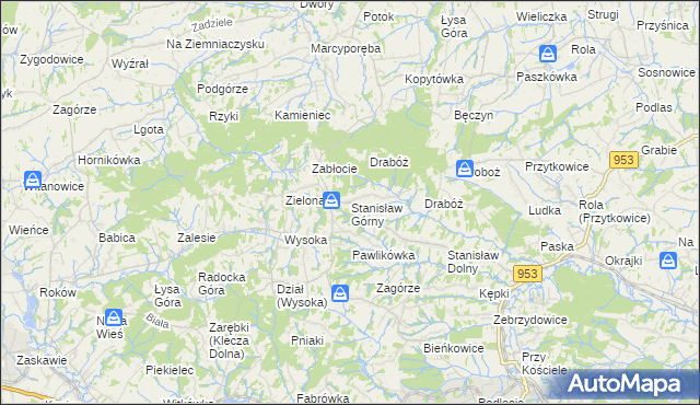 mapa Stanisław Górny, Stanisław Górny na mapie Targeo