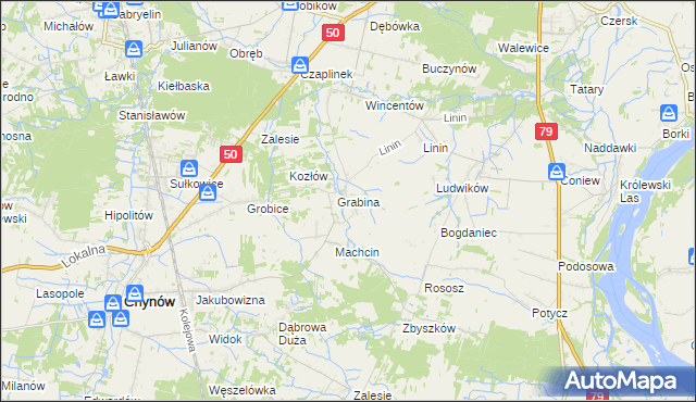 mapa Staniszewice, Staniszewice na mapie Targeo