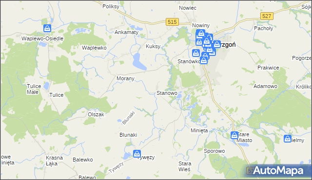 mapa Stanowo gmina Dzierzgoń, Stanowo gmina Dzierzgoń na mapie Targeo