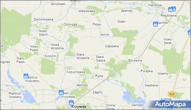 mapa Stara Gąska, Stara Gąska na mapie Targeo