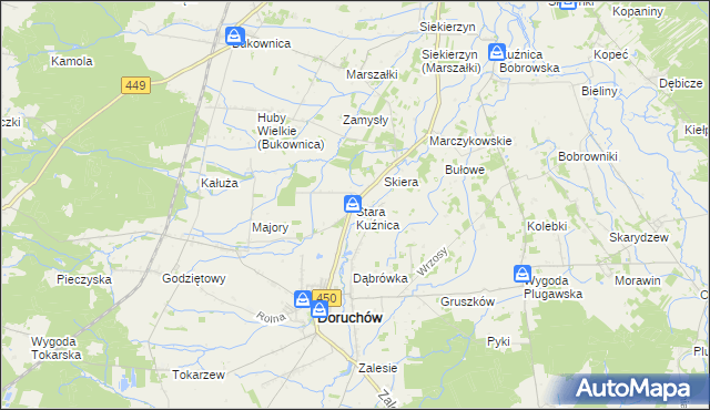 mapa Stara Kuźnica gmina Doruchów, Stara Kuźnica gmina Doruchów na mapie Targeo