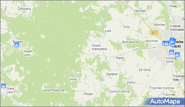 mapa Stara Maliszewa, Stara Maliszewa na mapie Targeo