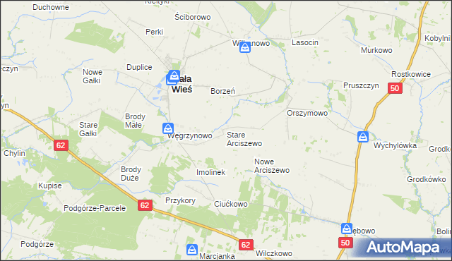 mapa Stare Arciszewo, Stare Arciszewo na mapie Targeo