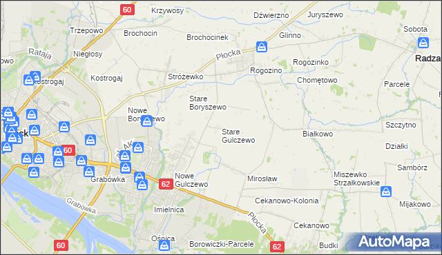 mapa Stare Gulczewo, Stare Gulczewo na mapie Targeo