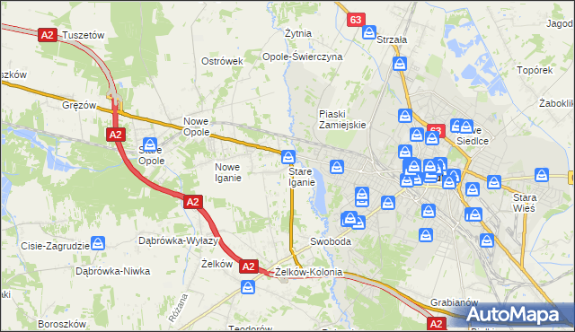 mapa Stare Iganie, Stare Iganie na mapie Targeo