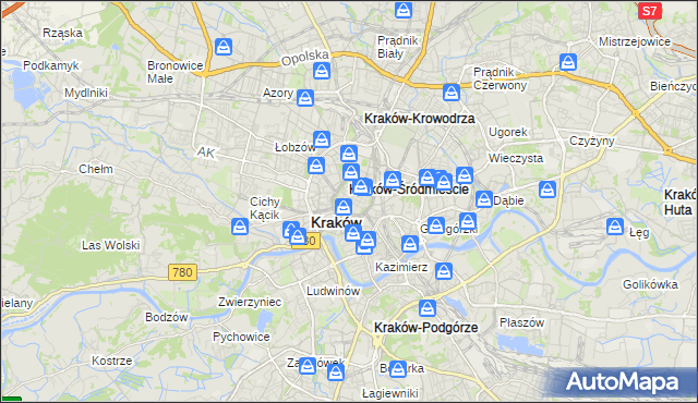 mapa Stare Miasto gmina Kraków, Stare Miasto gmina Kraków na mapie Targeo